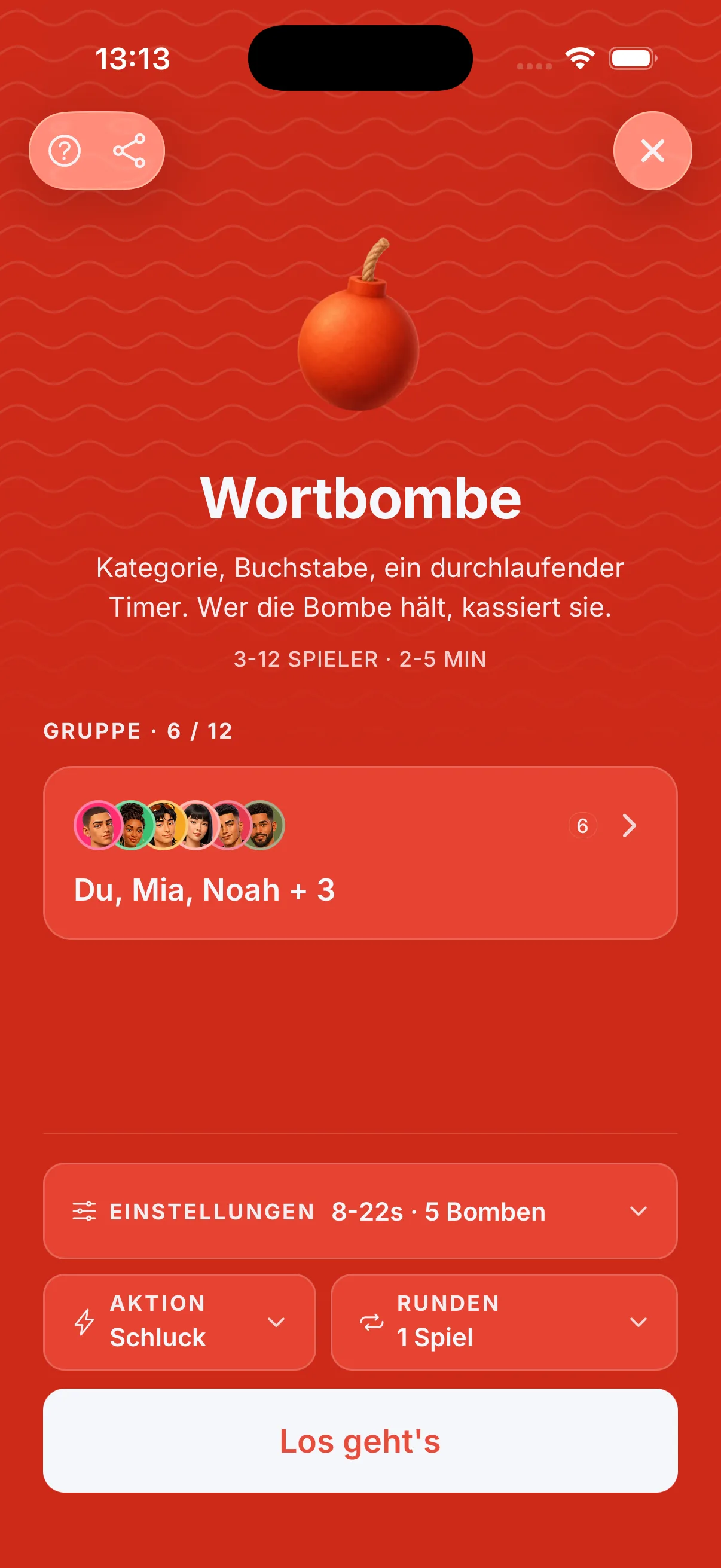 Wortbombe: Spiele