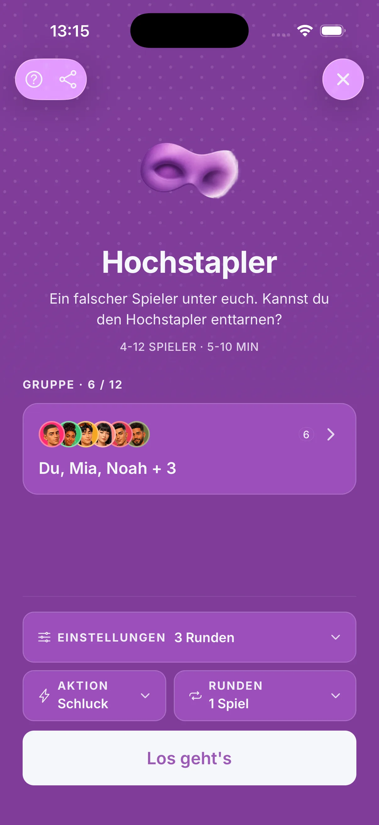 Hochstapler: Spiele